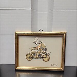 L KERSH vintage SIGNED racing motorcycle Watch Parts Horological Collage FRAMED